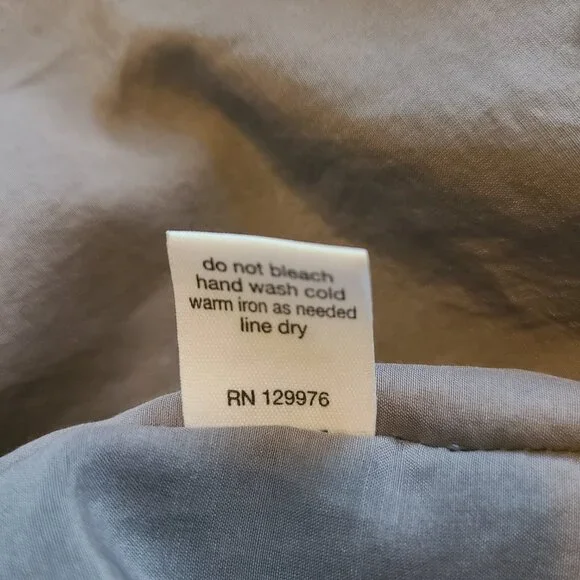 BLUE Saks Fifth Avenue Kaftan Syle Tunic Blouse Small Beaded V Neck  Tie Waist - Picture 6 of 6